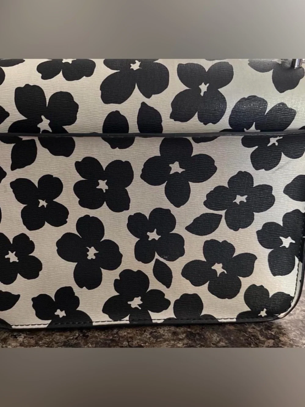 Kate Spade New York Black & White Floral Crossbody Bag - Picture 8 of 12
